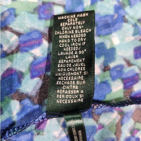 Lauren Ralph Lauren Midi A-Line Blue Abstract Print Dress 10 Whimsygoth Preppy - Picture 9 of 9